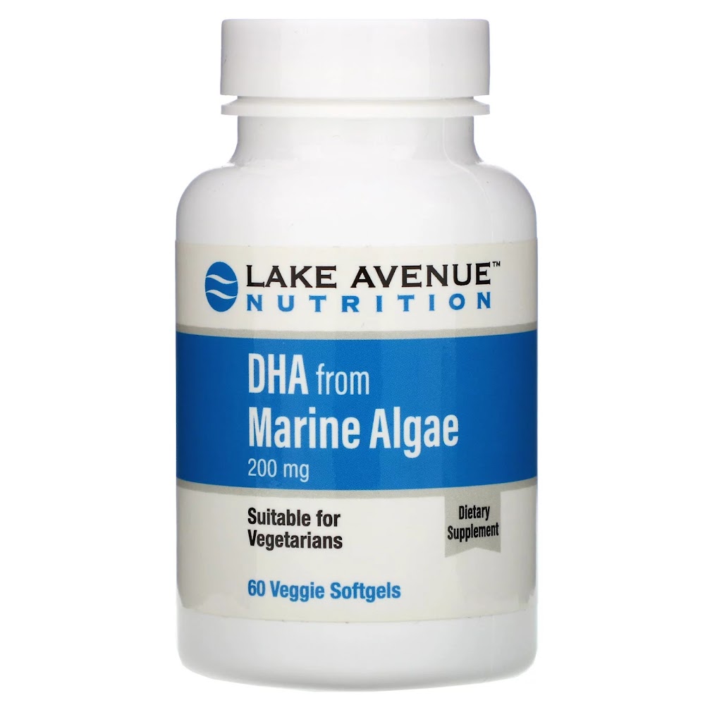 Lake Avenue Nutrition, ДГК из морских водорослей, растительные омега, 200 мг, 60 растительных мягких таблеток