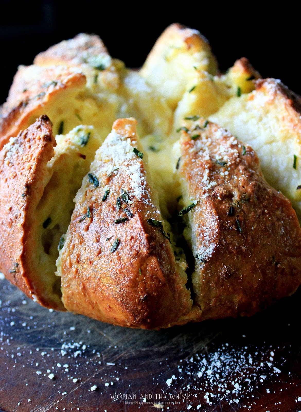 Woman and the Whisk Korean Cream Cheese Garlic Bread