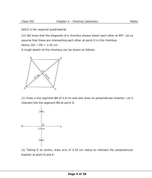 NCERT Solutions For Class 8 Maths Chapter 4 Practical Geometry