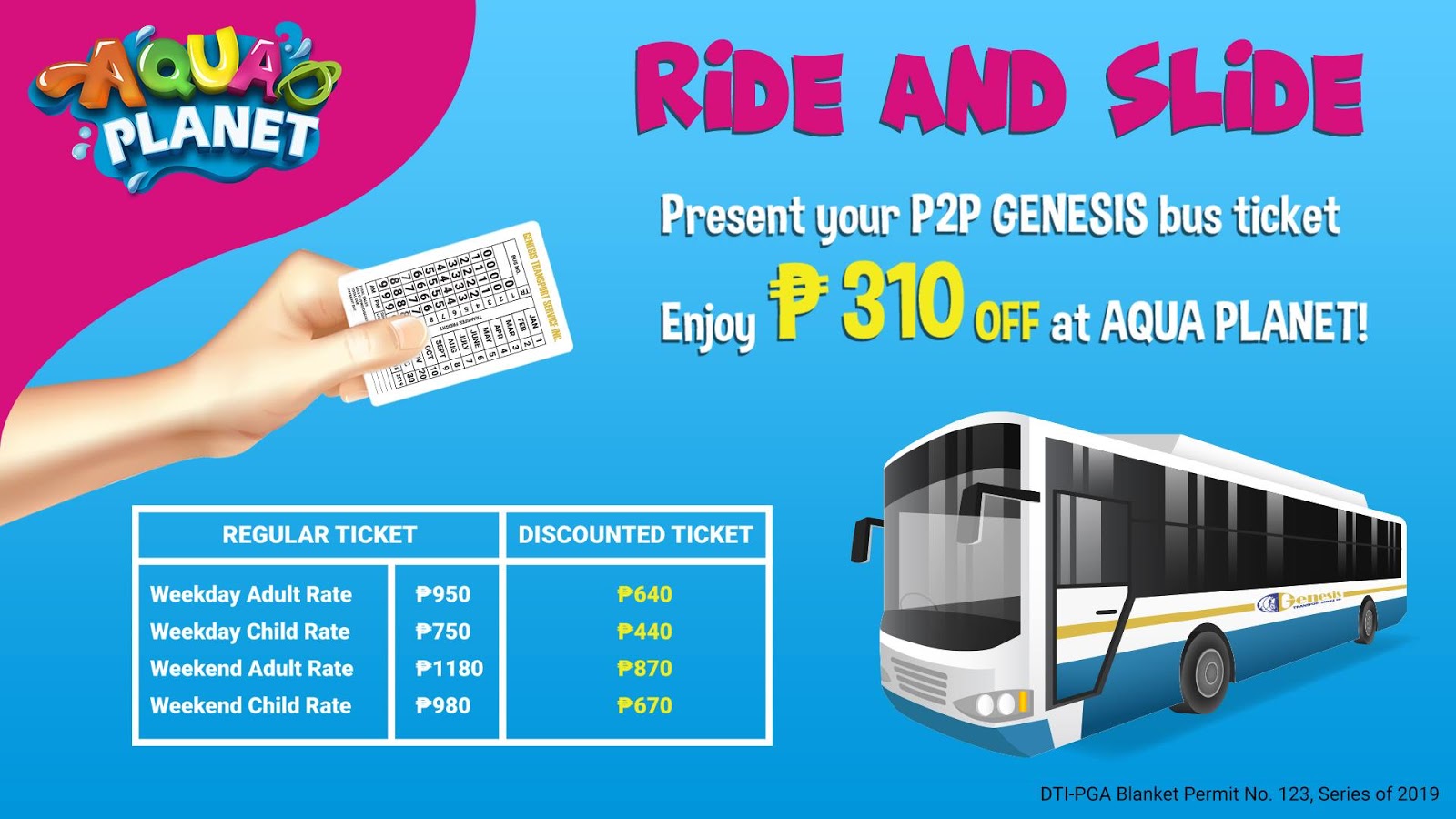 Manila Shopper Aqua x P2P Ride & Slide Promo til Oct 2019