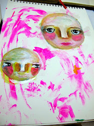 mother painting daughter