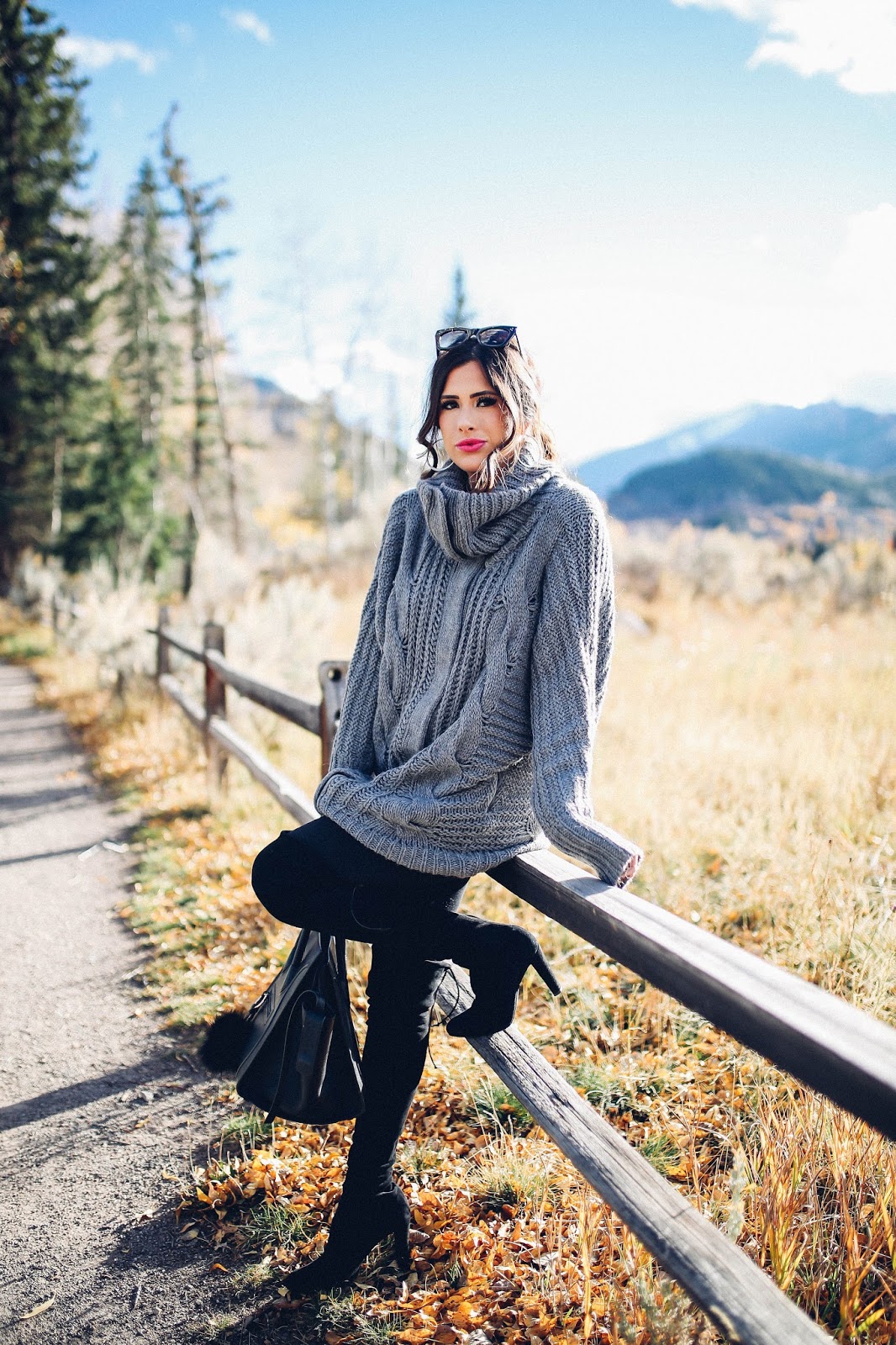 Cozy Cable Knit Sweater Dress