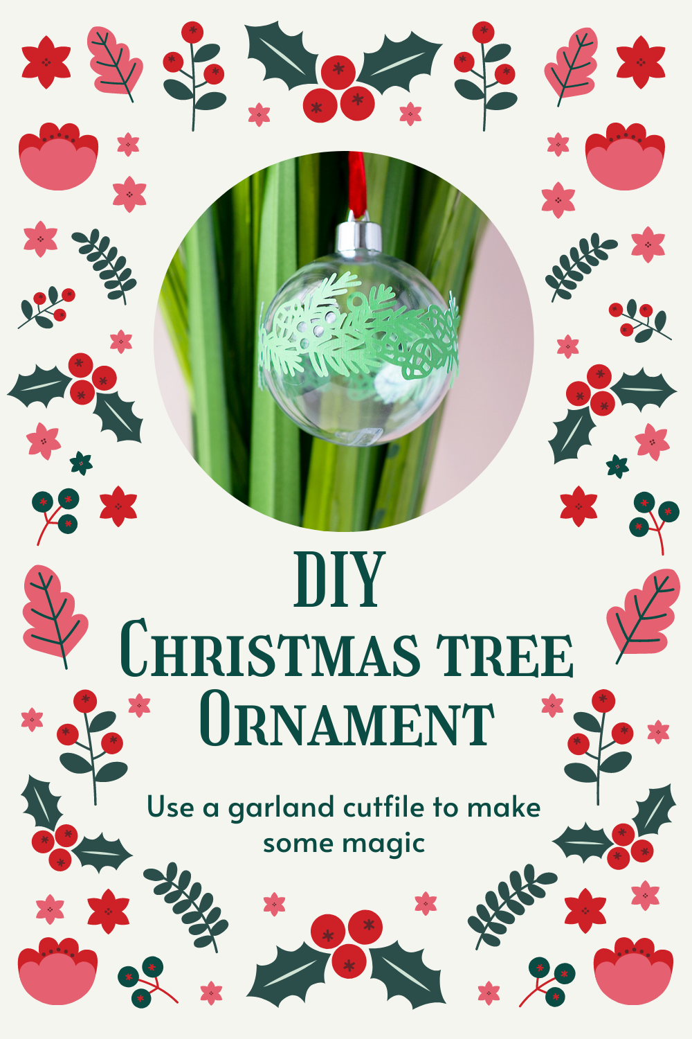 DIY Christmas Tree Ornament with Cutfile A DIY Christmas tree ornament with a garland