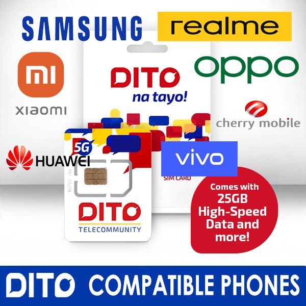 Dito Compatible Phones Xiaomi, Realme, Oppo, Samsung Vivo and more