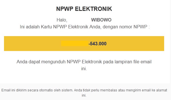 Cetak NPWP Elektronik Melalui DJP Online