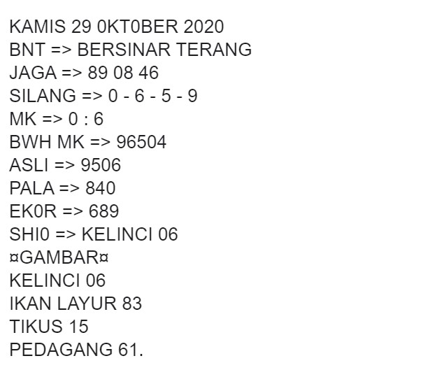 1 New Message Kode Syair Singapore 29 Oktober 2020 Forum Syair Togel Hongkong Singapura Sydney