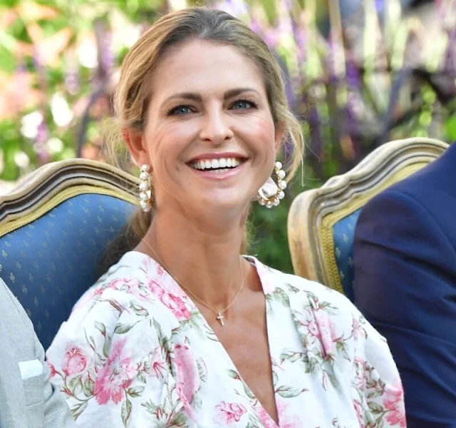 Crown Princess Victoria wore a lace midi dress from By Malina, Princess Madeleine wore a hampshire dress from D'Ascoli