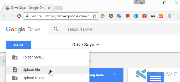 cara kirim file ke google drive orang lain