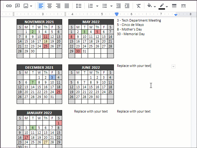 Control Alt Achieve Google Docs Calendar Templates For The 2021 2022 