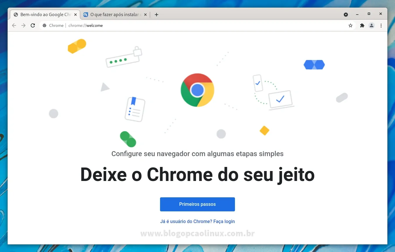Google Chrome executando no Fedora 35 Workstation