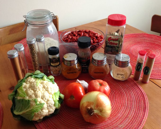 World Traveler Recipes Curried Red Kidney Beans and Cauliflower (Rajma