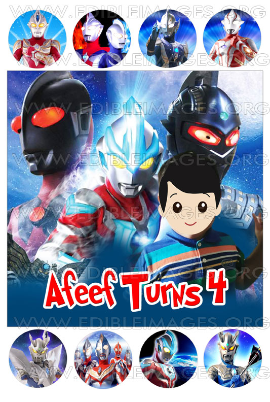 Edible Image Ultraman untuk kek Hari Jadi  Aisha Puchong Jaya