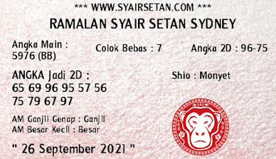 Syair Sidney Hari Ini Minggu 26 09 2021 Prediksi Hk 2d Jitu Malam Ini Sgp Sydney