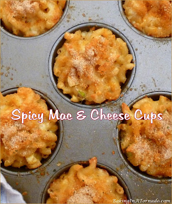 Spicy Mac & Cheese Cups are a family favorite dish with a bit of a kick. | recipe developed by www.BakingInATornado.com | #recipe #dinner