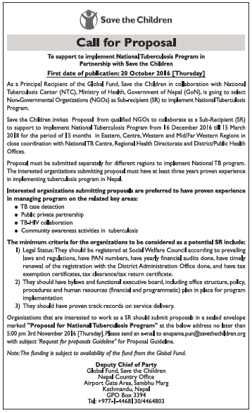 Call for Proposal-Save the Children