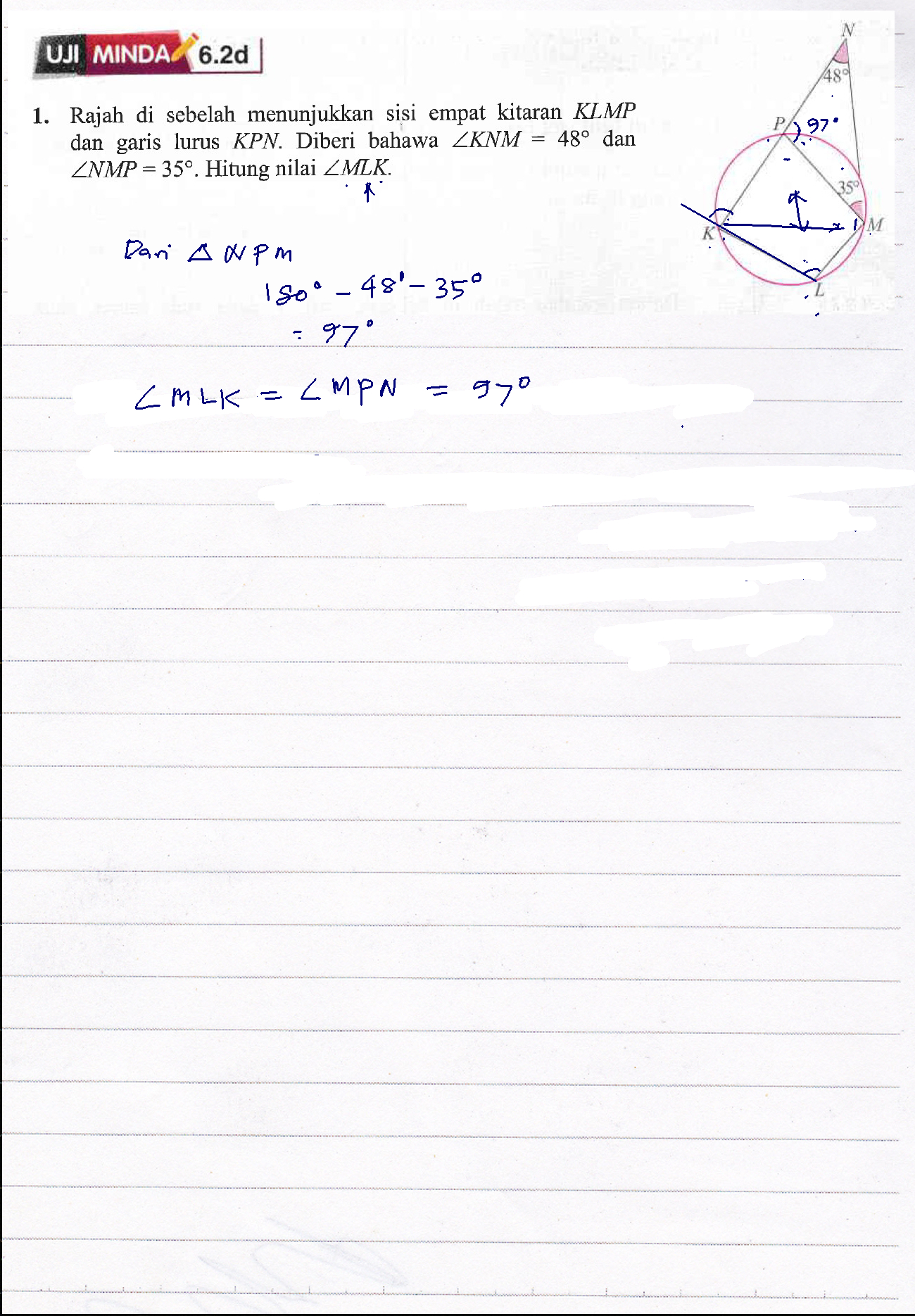 Cikgu Azman F3 Math Q1 Q2 Uji Minda 62d Sudut dan Tangen bagi Bulatan