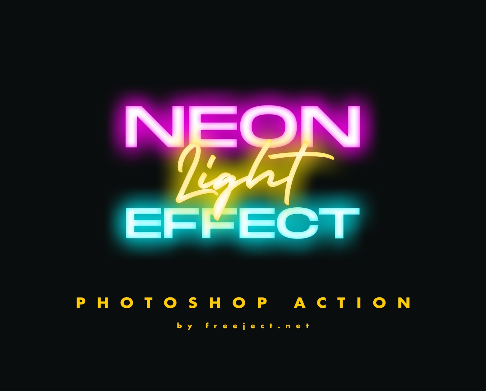 Free Download Neon Text Effect Photoshop Action