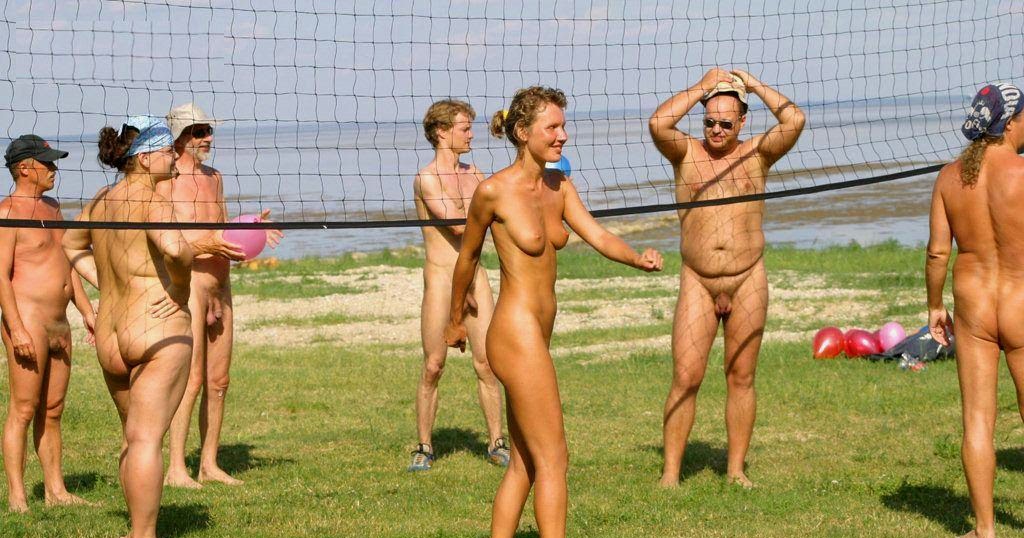 Naked women beach volleyball