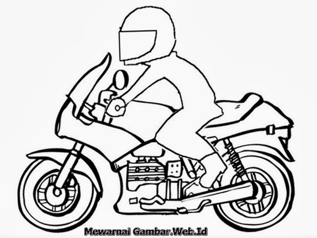  Mewarnai Gambar Sepeda Motor Mewarnai Gambar 