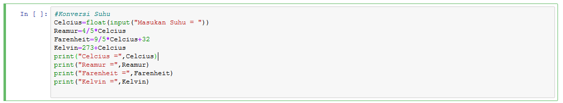 Belajar Python #2 (Konversi Suhu)