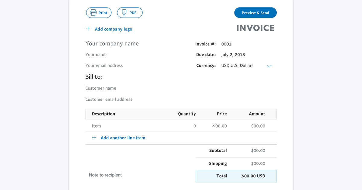 Fake Paypal Balance Generator - Invoice Template