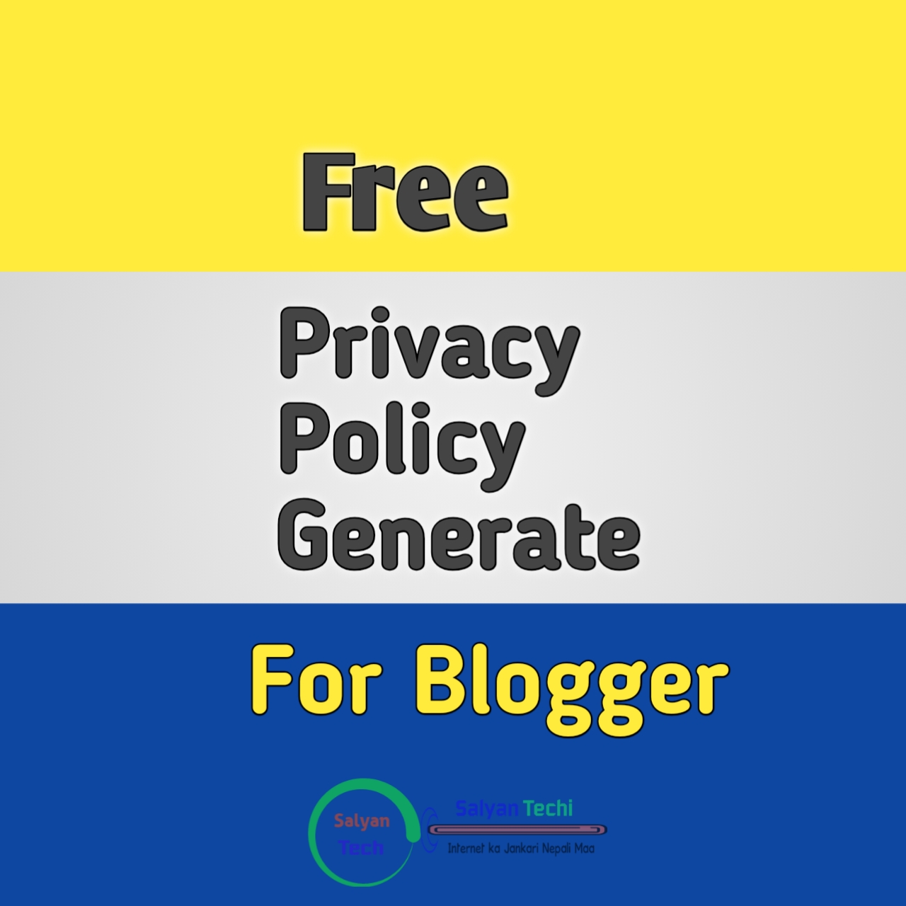 Free Privacy Policy Generate For Blogger 2019 cover image