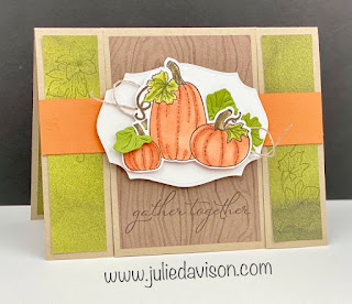 Stampin' Up! Pretty Pumpkin Spanner Panel Card Video Tutorial ~ July-December 2021 Mini Catalog ~ www.juliedavison.com #stampinup