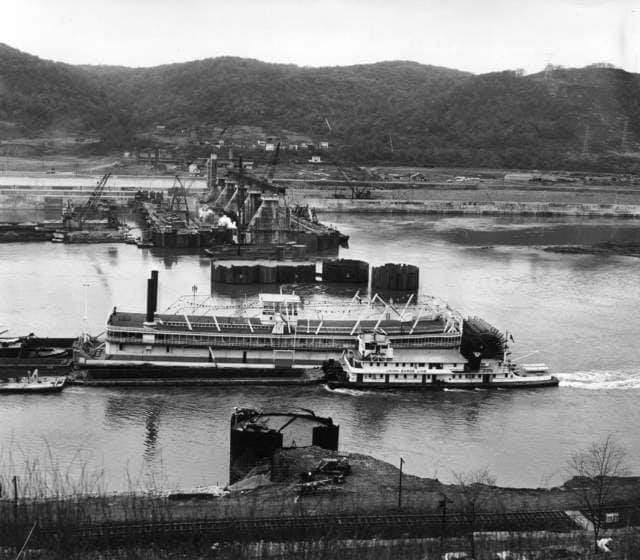 Industrial History New Cumberland Locks and Dam on Ohio River at