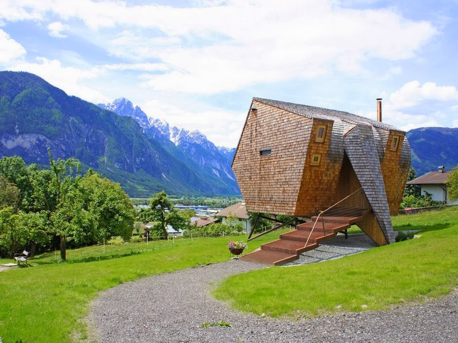 Gambar Desain Rumah Panggung Kayu Model Minimalis Sederhana 1 Unik