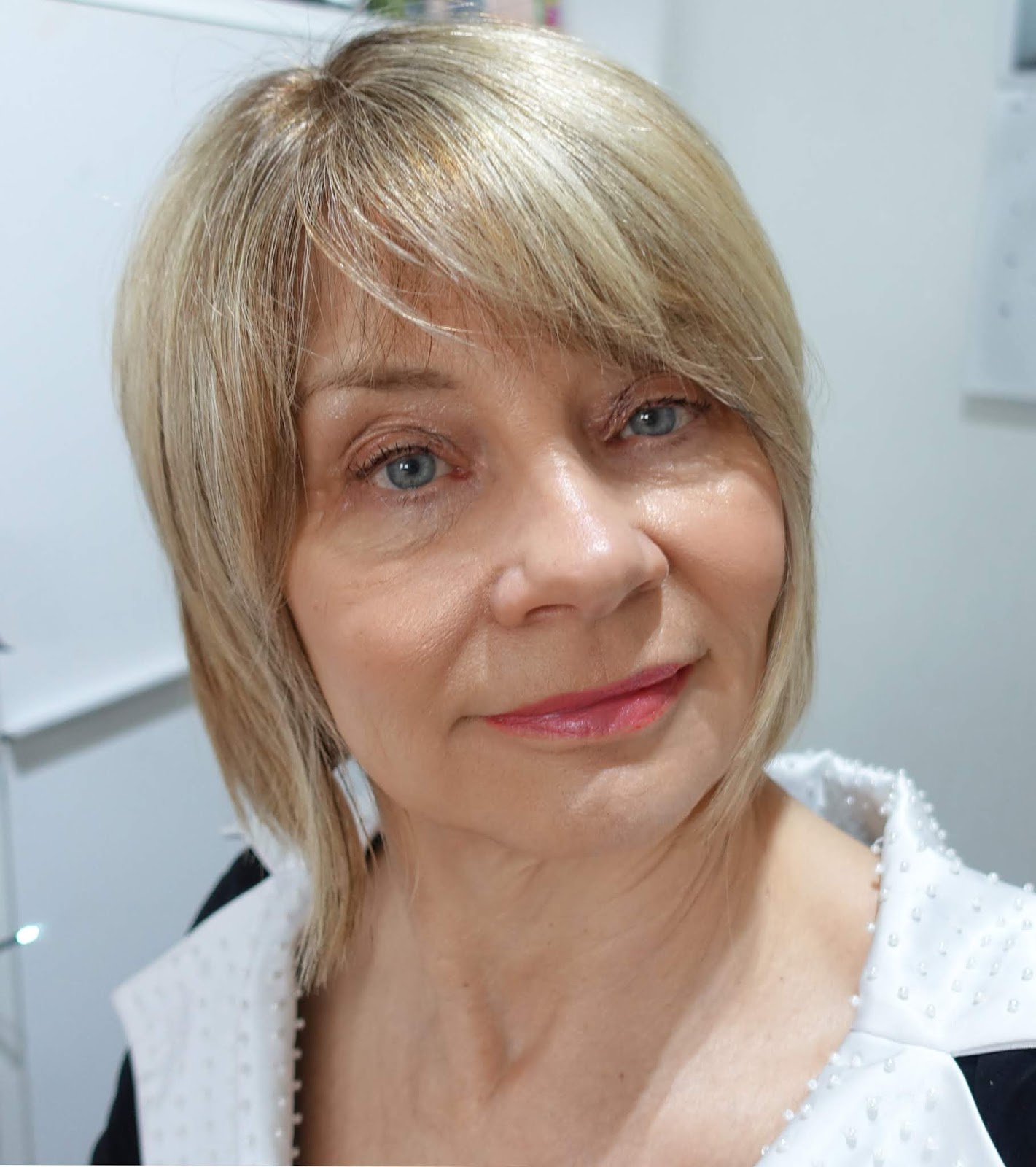 Over-50s blogger Gail Hanlon from Is This Mutton with the finished result of a thirty pound makeup spree to find bargain products needed for a party face.