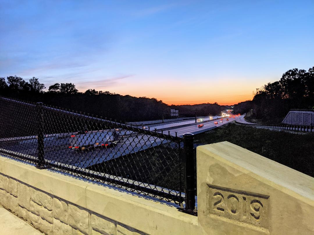 Sam Eig First walk across the new Watkins Mill Bridge in Gaithersburg