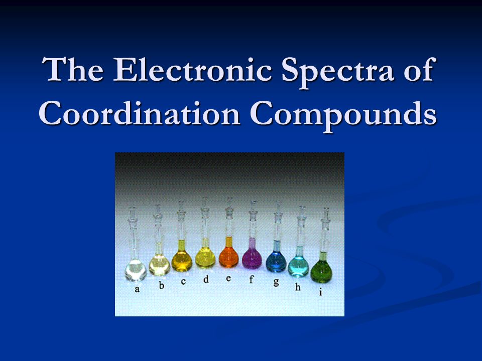 Coordination Chemistry III Electronic