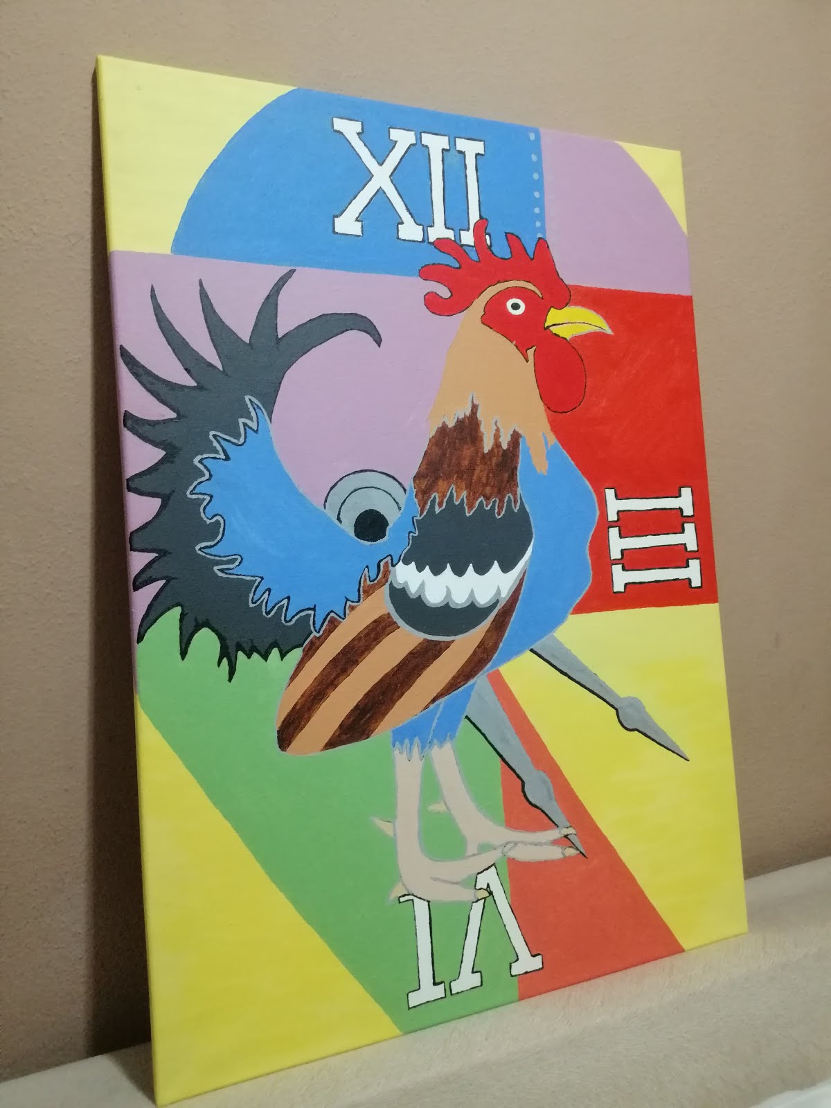 Clock - Rooster - Canvas 50x70cm