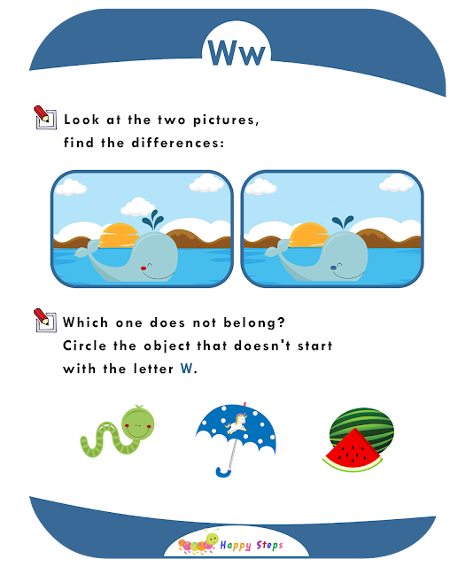 Activity Worksheet -3  Letter -W-