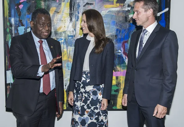 Crown Princess Mary of Denmark attend a meeting with Foreign Minister Christian Jensen and Executive Director of UNFPA at the Ministry of Foreign Affairs of the Dk