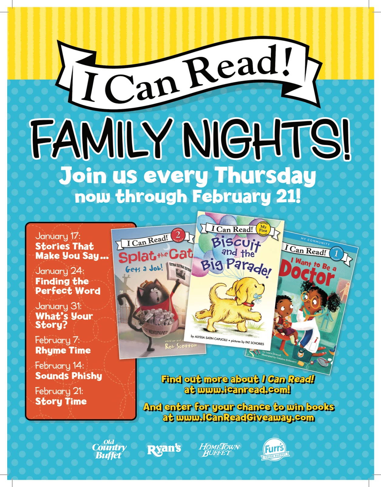 WIN 4 Ovation Restaurant Meal Passes and 3 I Can Read! Series Books!