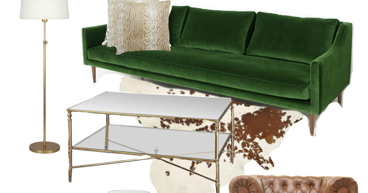 Living Room Design Green Velvet Couch New York City Fashion and