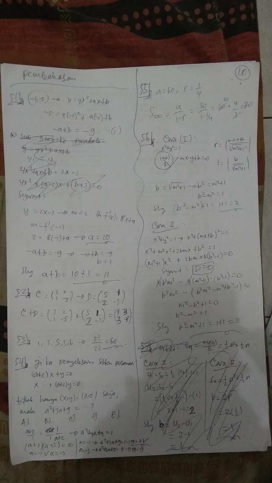Kunci Soal UTBK 2019 Matematika Saintek Konsep