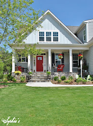 porch front farmhouse cottage exterior door gray colors porches modern decor floor lights plans paint sherwin williams pops shutters houses