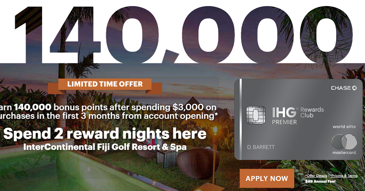 IHG Premier credit card with highest ever 140k signup offer!