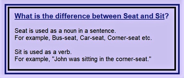 Seat Or Sit Just Read