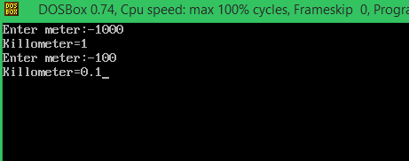 Convert meter into kilometer in C++ program