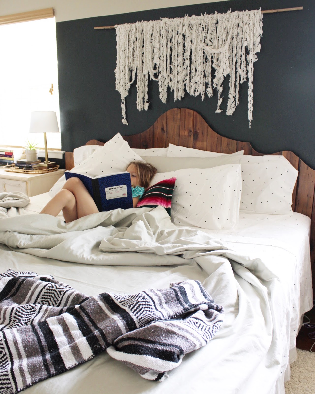 House Homemade DIY Crocheted Blanket Wall Hanging