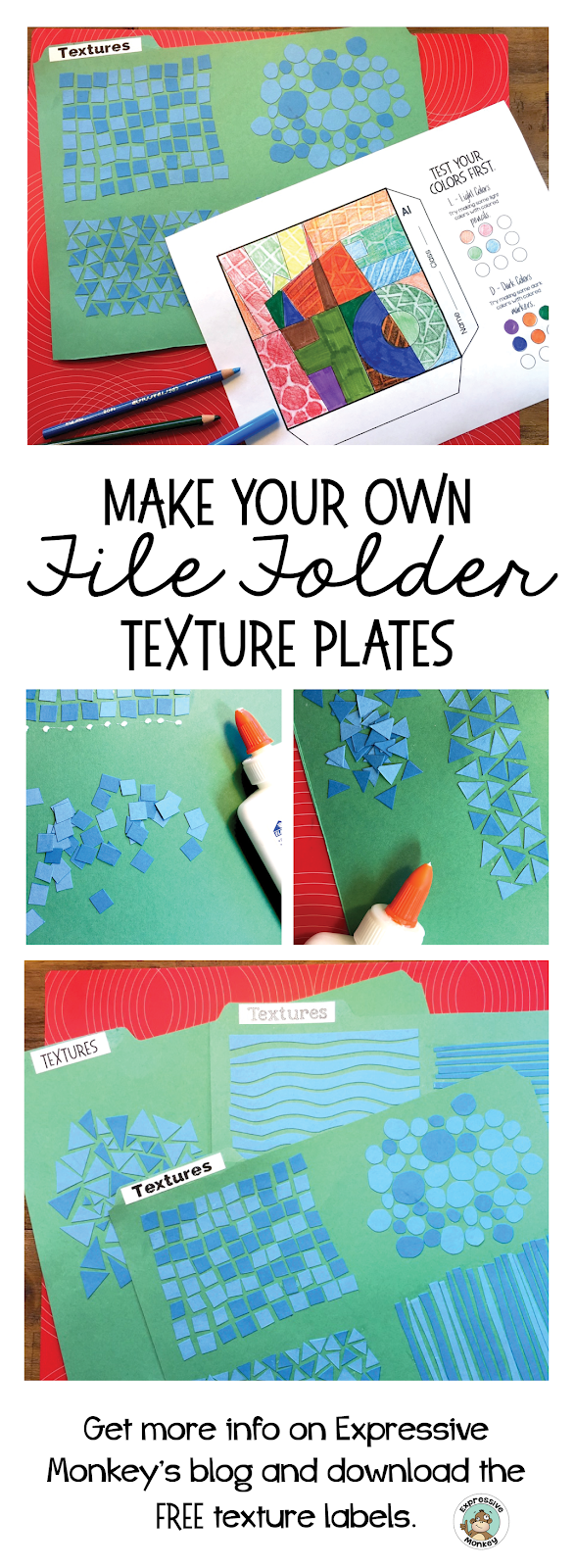 DIY File Folder Texture Plates Expressive Monkey