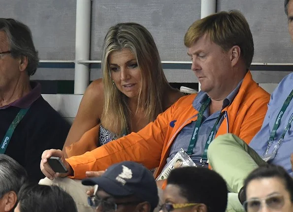 Queen Maxima and King Willem-Alexander attend the Medley Relay Final of the Rio 2016 Summer Olympic Games