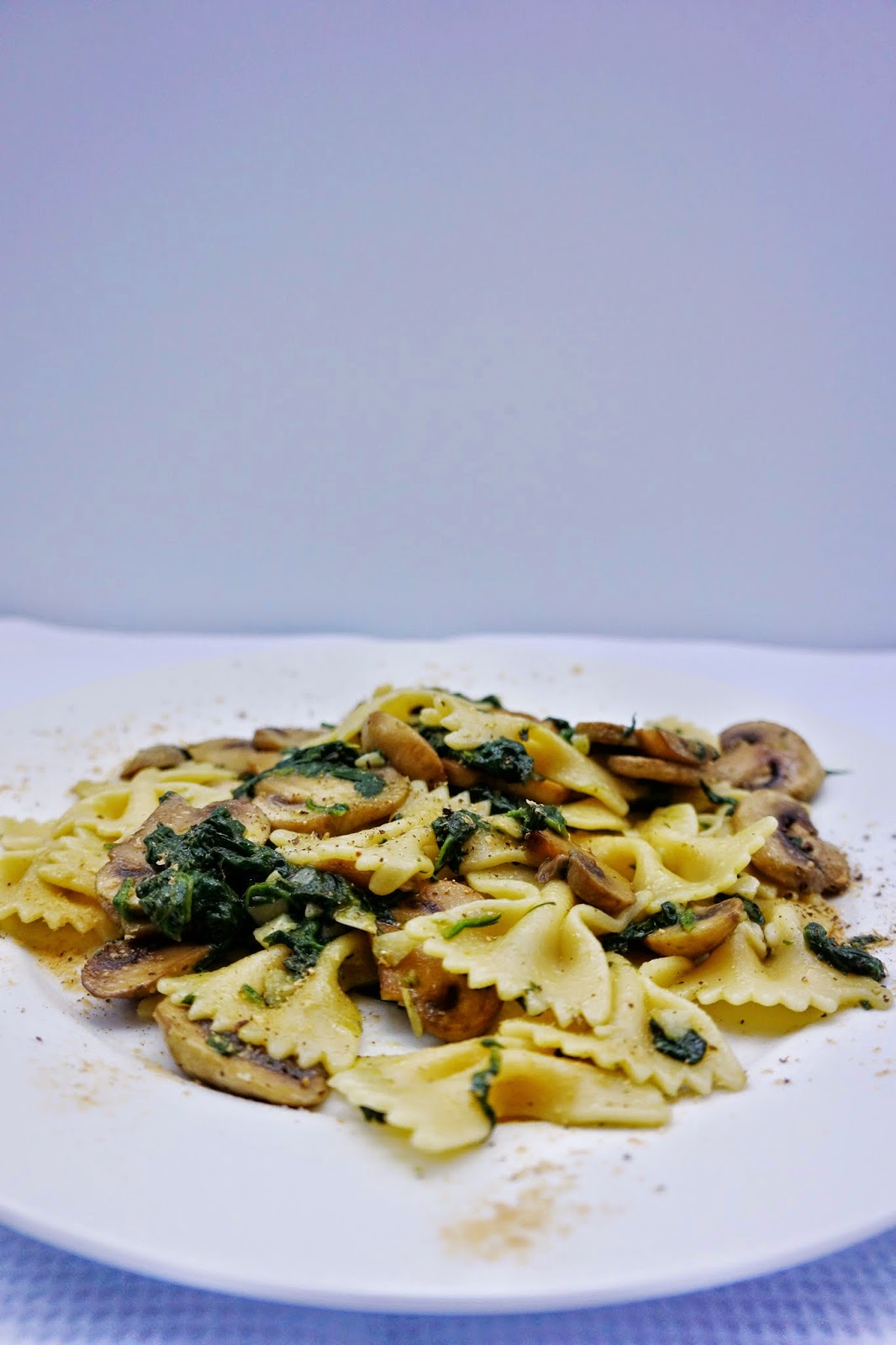 Mushroom and spinach pasta