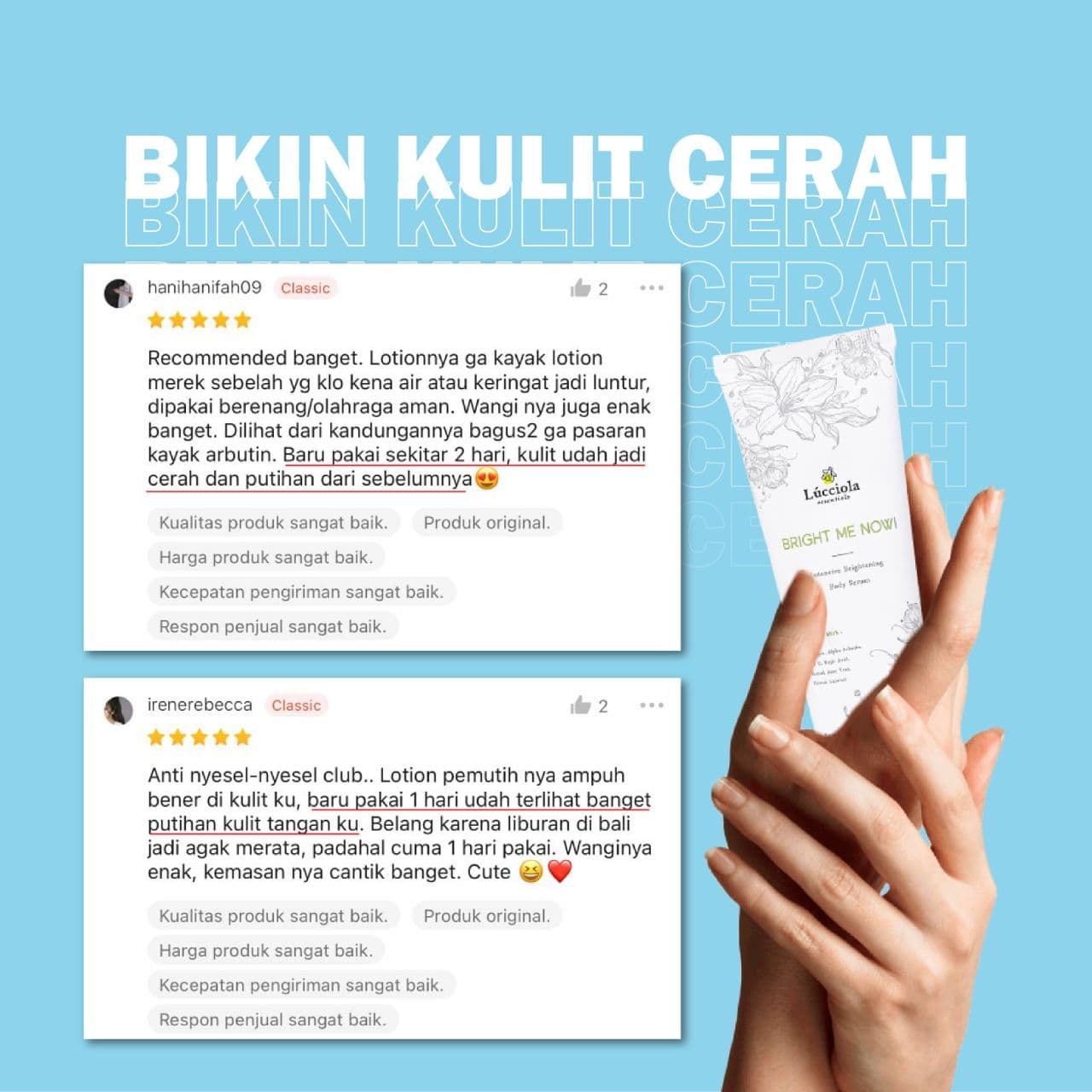 testimoni Body Serum Lucciola Essentials