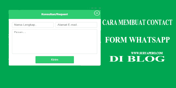Cara Memasang Widget Contact Form Whatsapp Di Blog