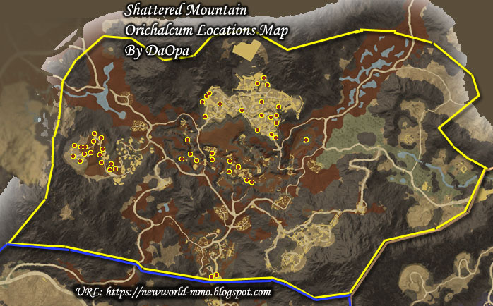 Shattered Mountain Map for New World MMO