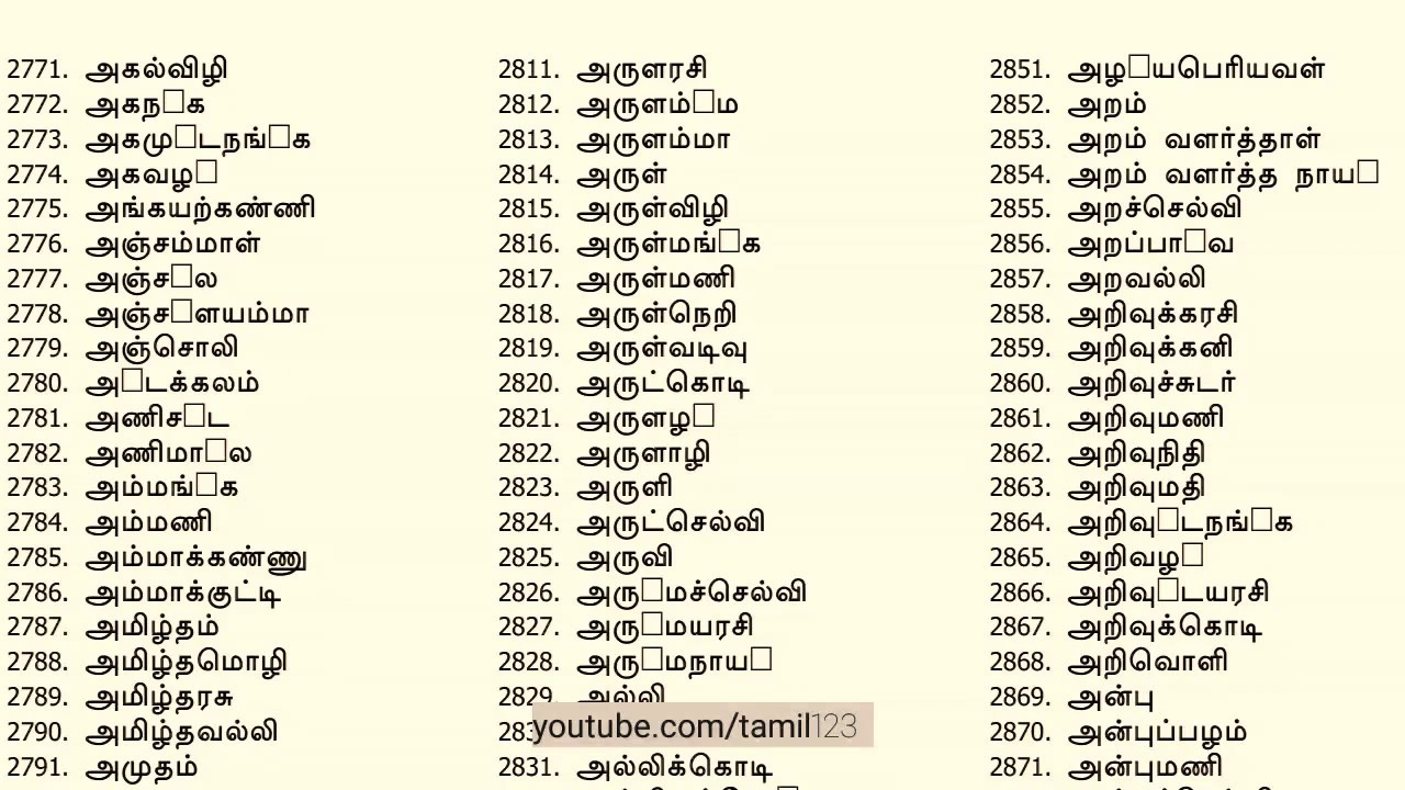 what is the tamil word for assignment